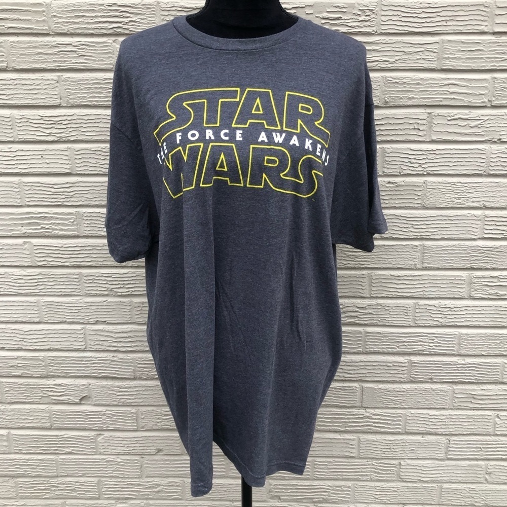 Star Wars the Force Awakens Gray Short Sleeve Cotton Blend T-Shirt Size XL